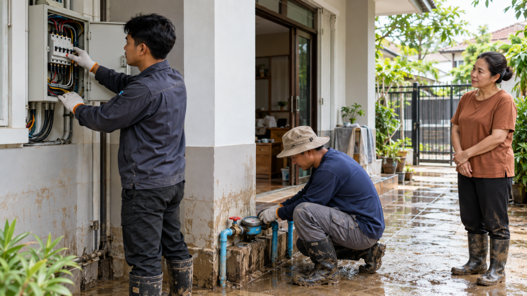 น้ำลดแล้วซ่อมบ้านฟรีที่ไหน? รวมจุดตรวจระบบไฟ–ประปาและซ่อมเครื่องใช้ไฟฟ้า 3–11 ต.ค. 2569